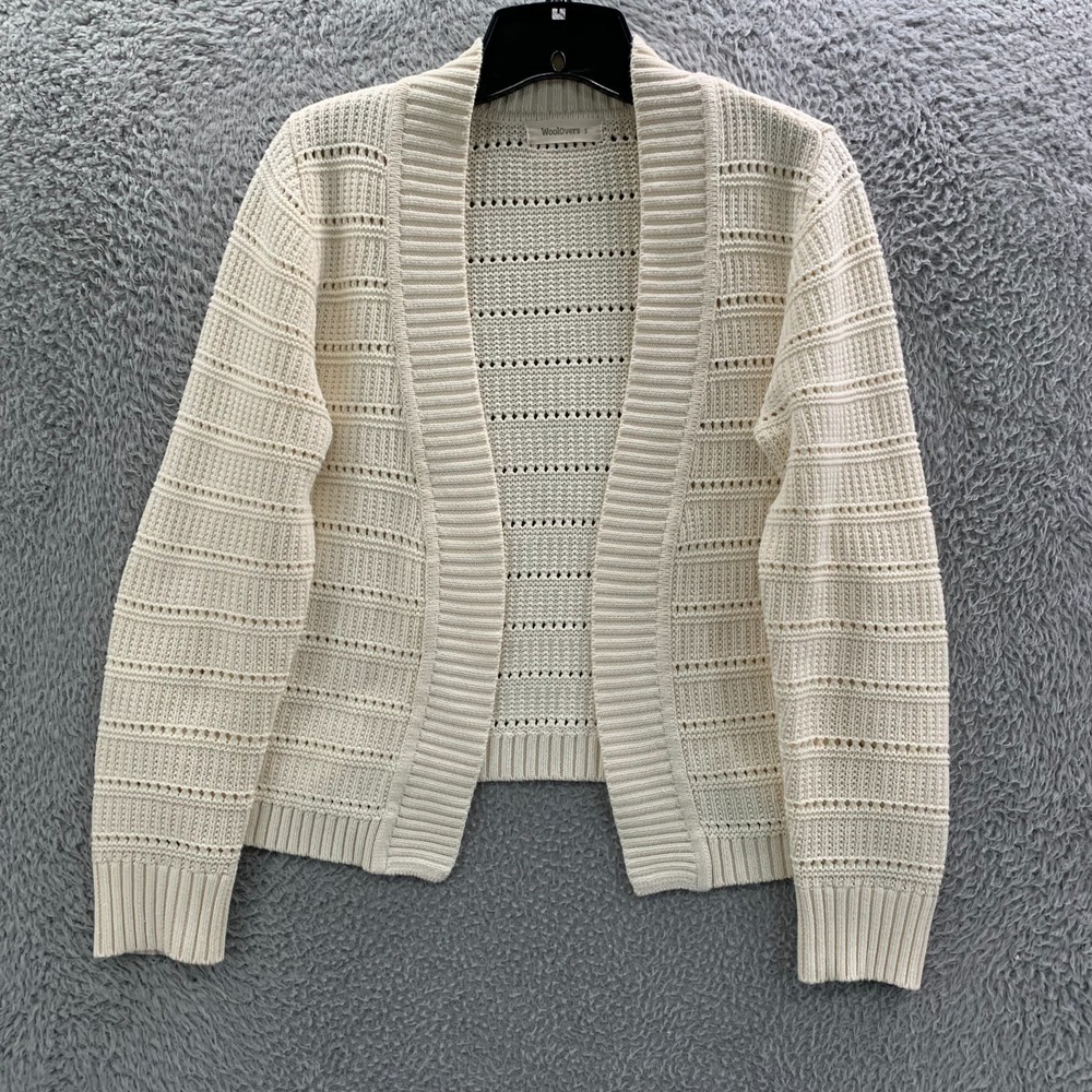 Woolovers Sweater Womens Small Cardigan Top Creme White